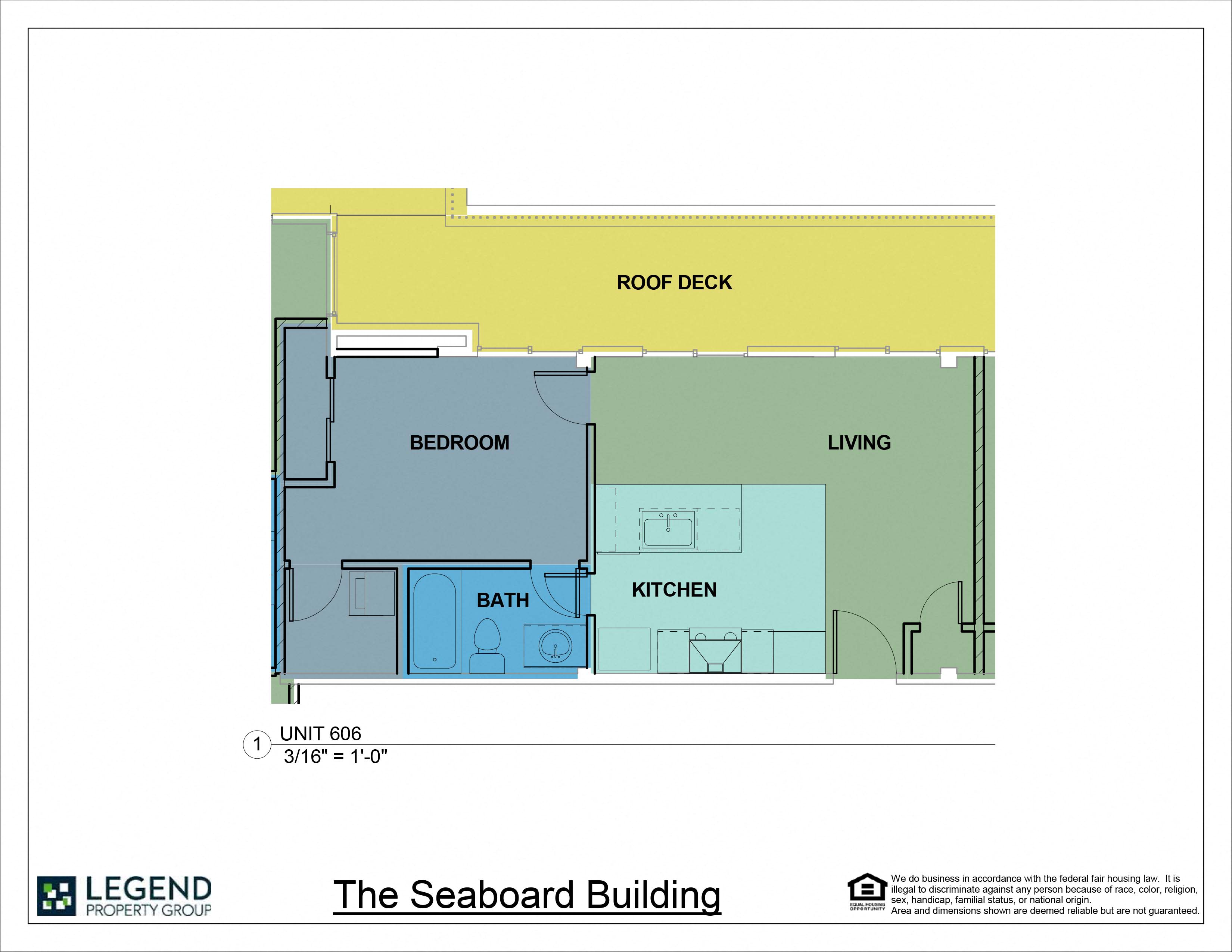 Floor plan for 1 bed, 1 bath, 546 sqft
